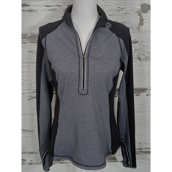 lululemon athletica Tops - LULULEMON Women's Reversible Run U-Turn Grey/Black 1/2 Zip Pullover Sz 6 W3708S